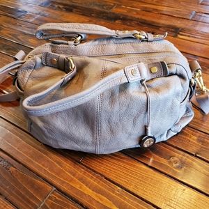 Leather SAK purse. Satchel with shoulder strap.